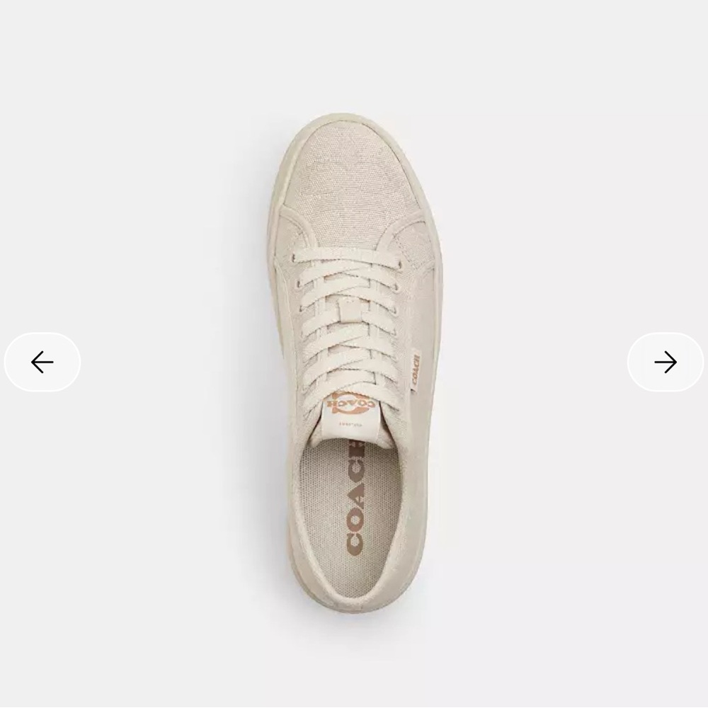 Men's Coach Canvas Sneaker In Signature Jacquard chalk Chalk CAP 74 new - Picture 2 of 12